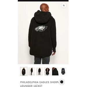 Philadelphia Eagles Sherpa Lounger Jacket Jill Martin NFL Fleece Hoodie Black ML